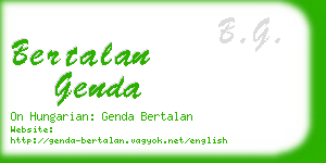 bertalan genda business card
